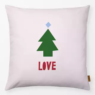 Kissen Tree and Love auf hellrosa