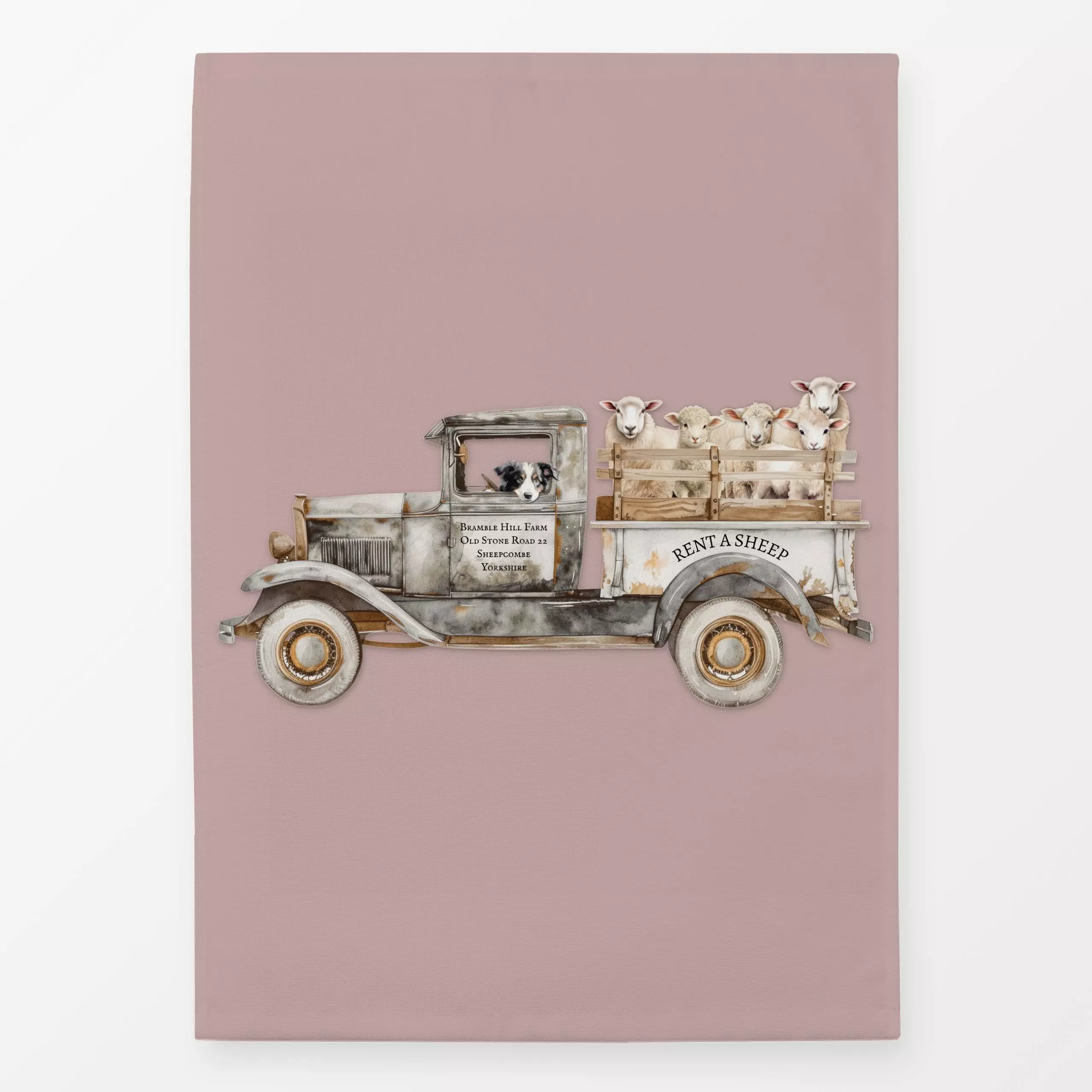 Geschirrtücher Farm Vintage Truck England - Tiere, Retro & Vintage - von „Monika Strigel"; Schaf, vintage, MonikaStrigel, Ba...