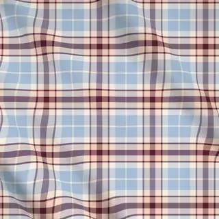 Meterware Glencheck Weinrot Hellblau