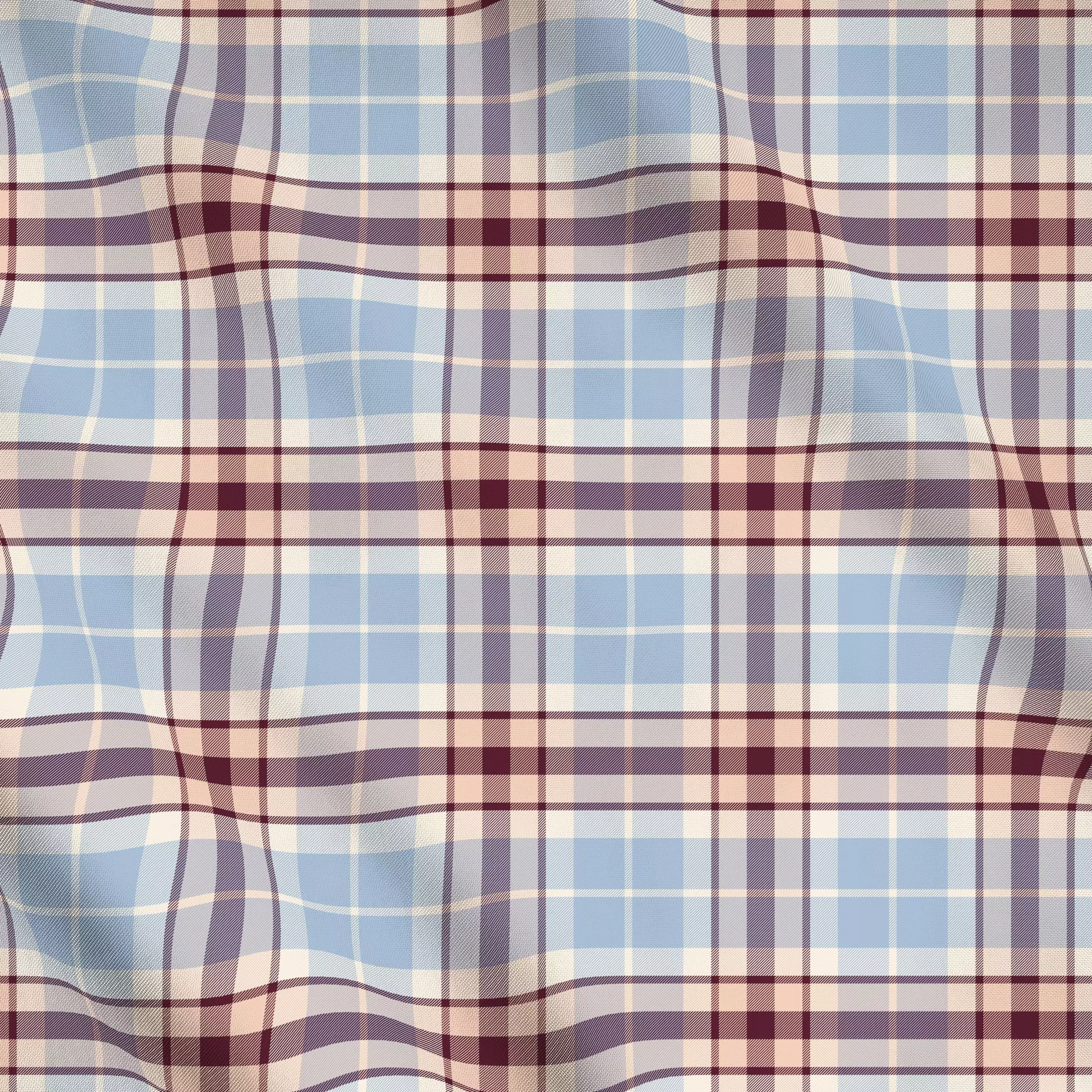 Meterware Glencheck Weinrot Hellblau - Herbst, Symbole & Muster - von „Julia Schumacher"; Karo, hellblau, herbstlich, Landha...