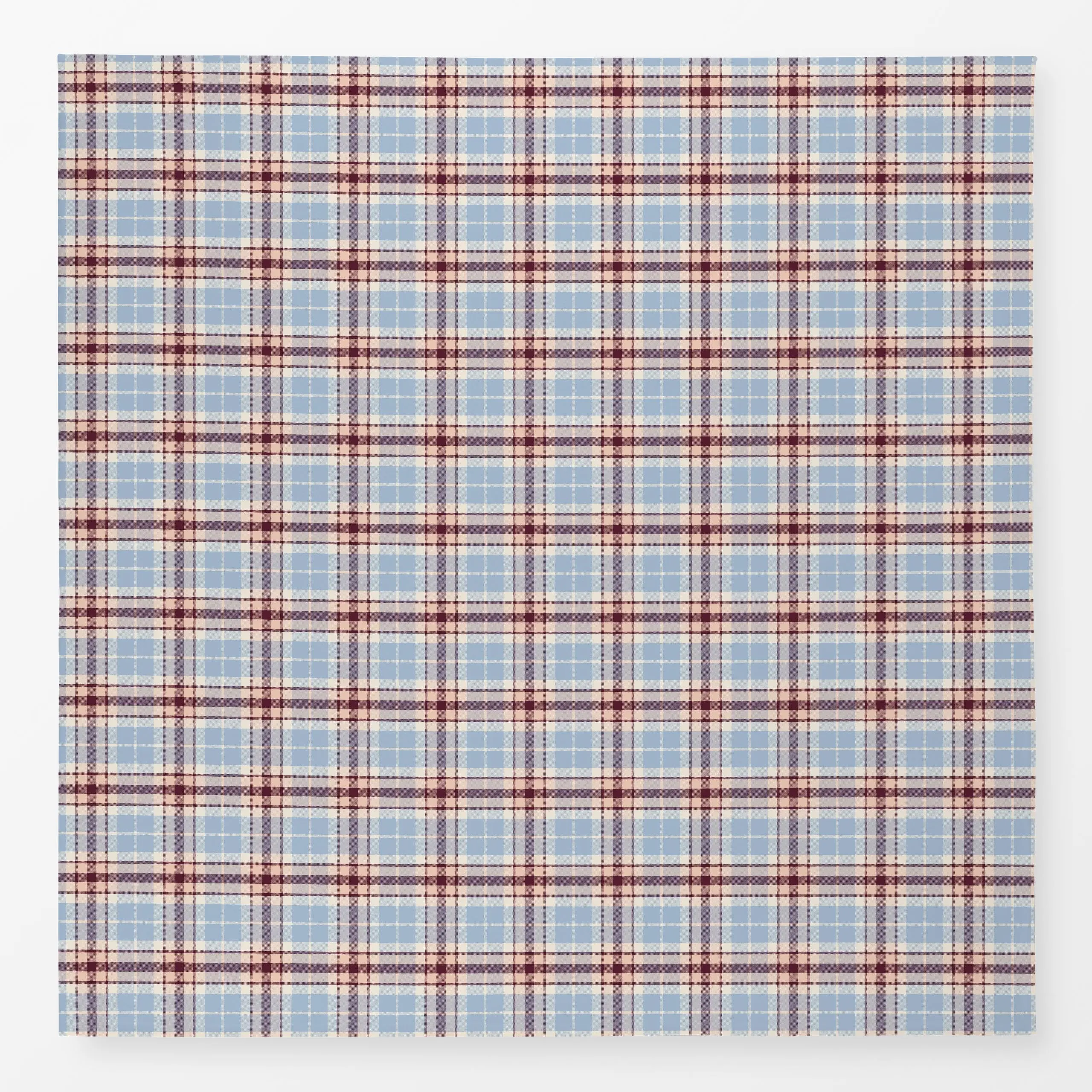 Tischdecke Glencheck Weinrot Hellblau - Herbst, Symbole & Muster - von „Julia Schumacher"; Karo, hellblau, herbstlich, Landh...