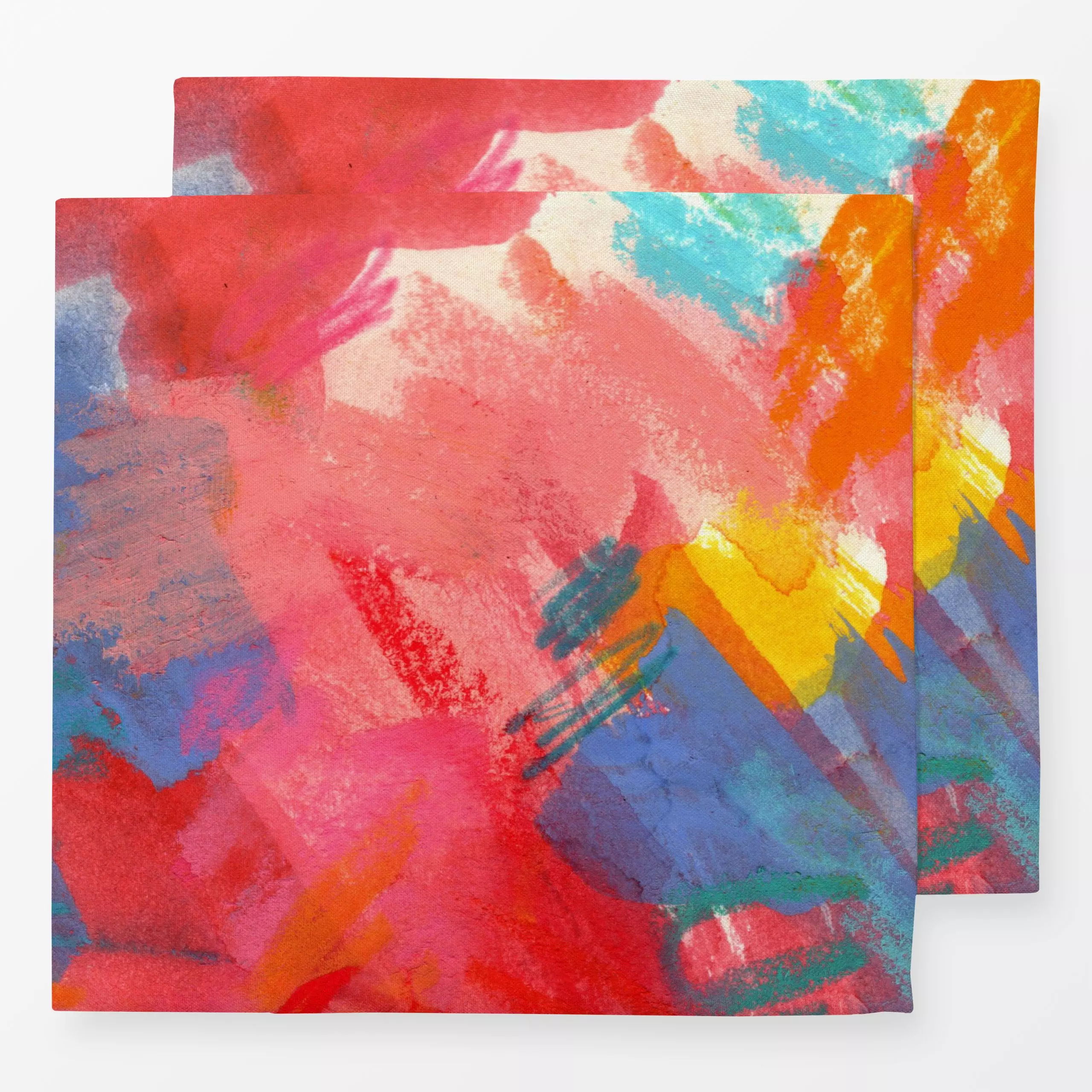 Servietten Colorful 2 - Symbole & Muster - von „Lena Lackmann"; Wasserfarben, Aquarell, Pinselstrich, rosa, Farbverläufe, bu...