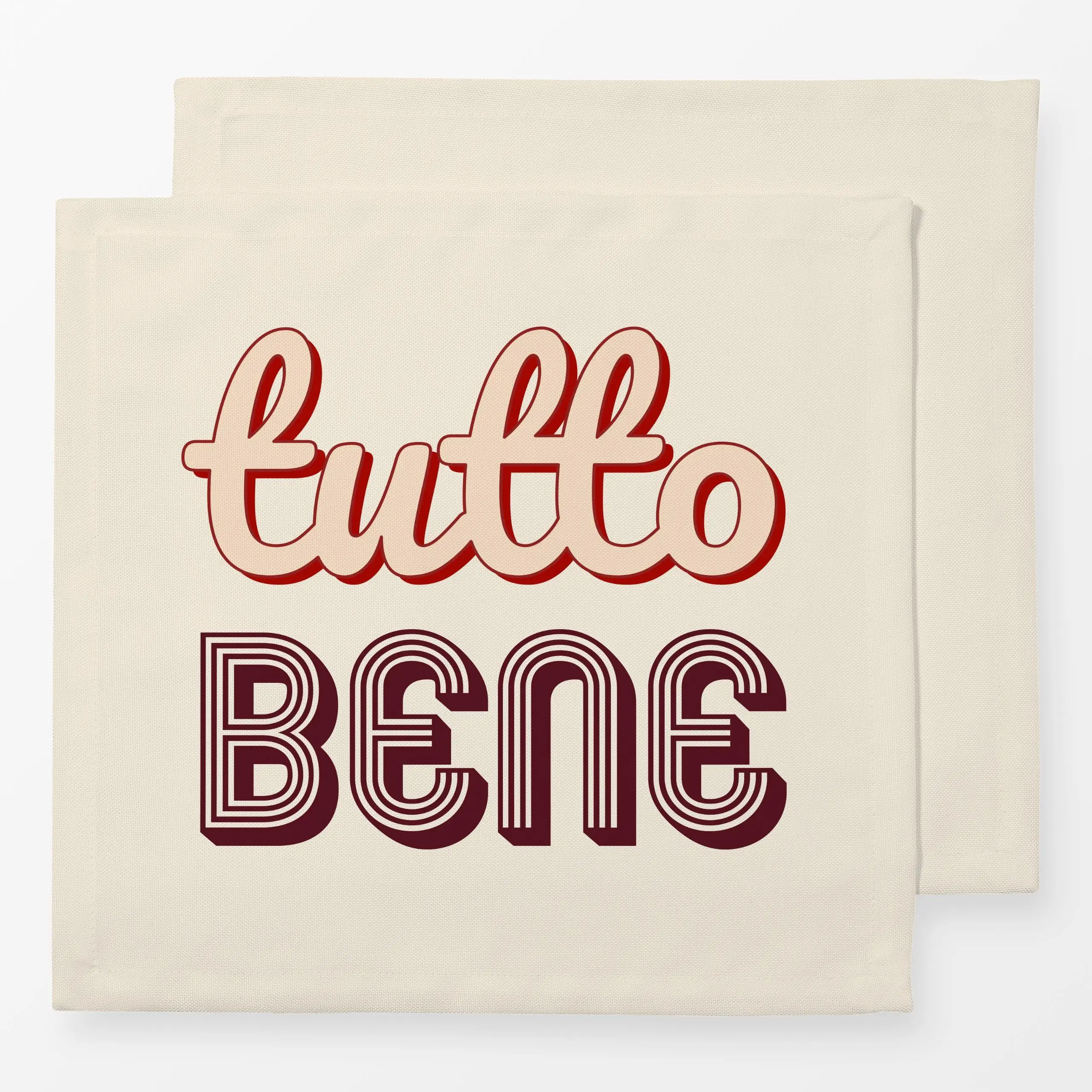 Servietten Tutto Bene - Sommer, Sprüche & Schriftzüge - von „Karen Menzenbach"; Sommer, text, spruch, schrift, Spruchkissen,...