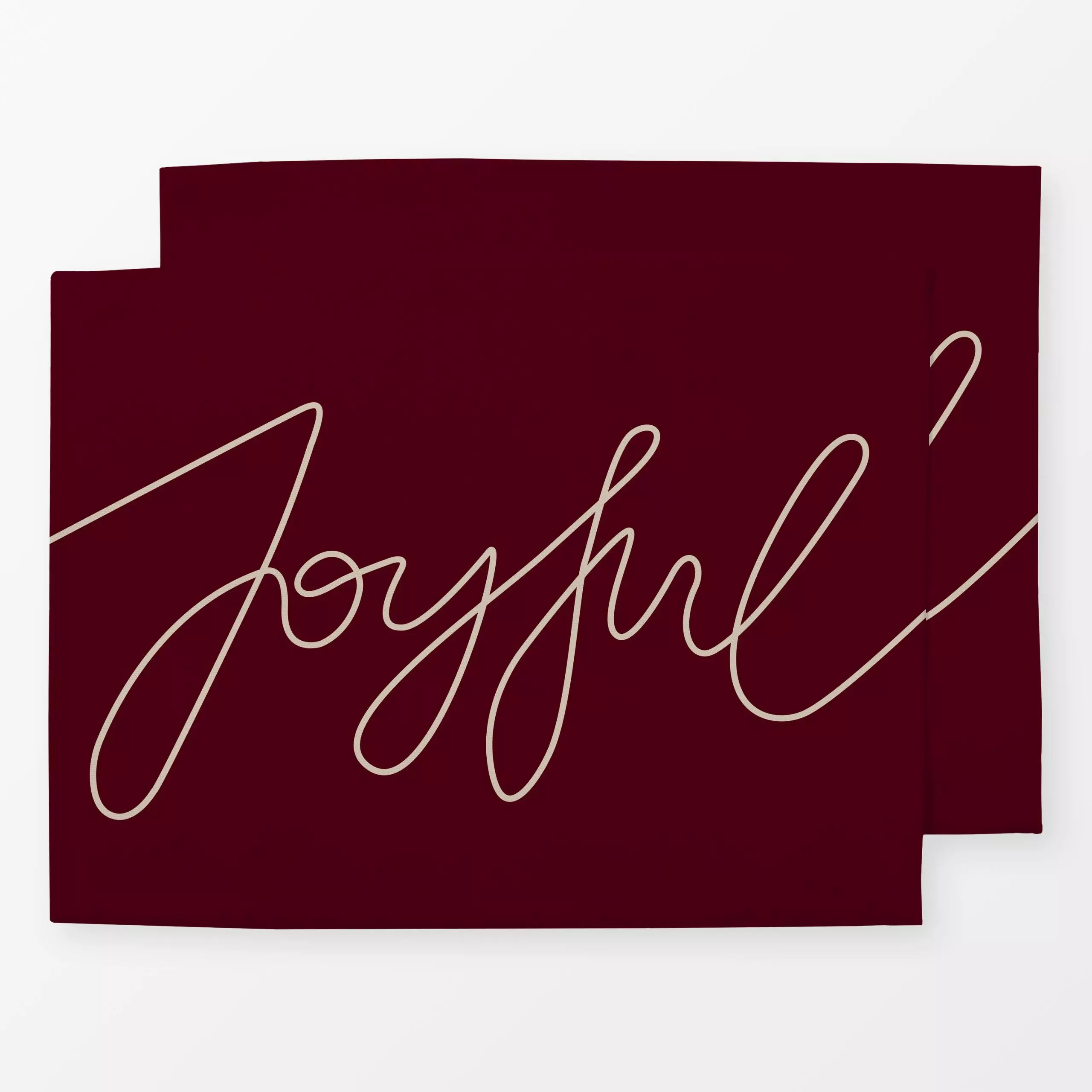 Tischset Joyful Lettering dark berry - Sprüche & Schriftzüge, Weihnachten, Winter - von „Karen Menzenbach"; Weihnachten, tex...