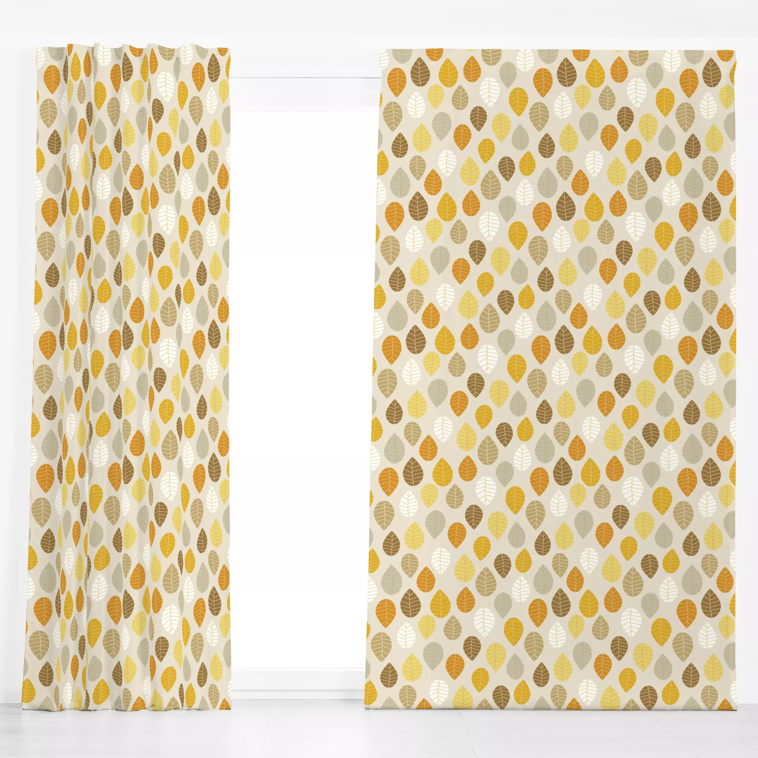 Dekovorhang Leafs - Blumen & Florales, Herbst - von „Heleen van Buul"; Blatt, Blätter, Laub, Herbst, herbstlich, Herbstlaub