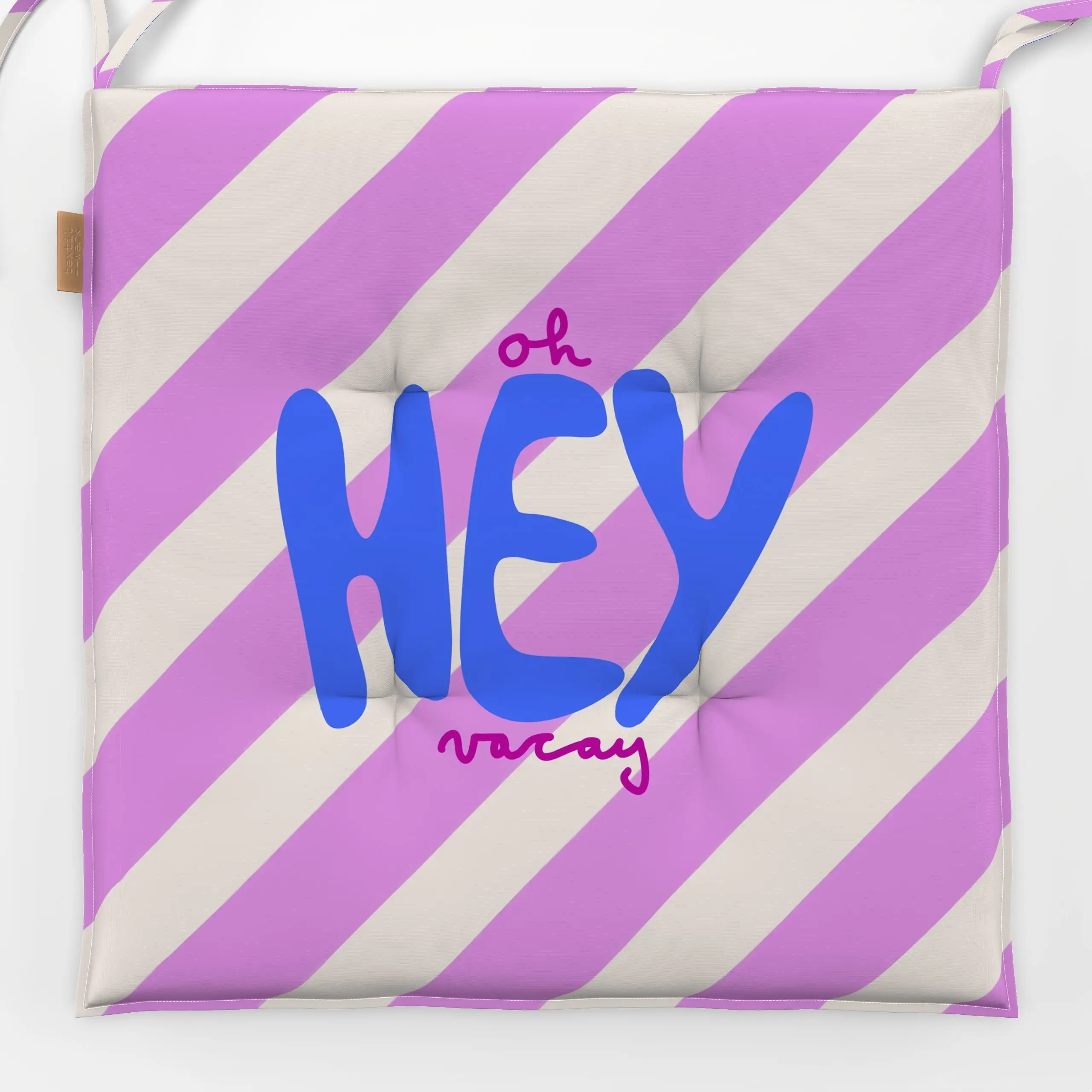 Sitzkissen Oh hey vacay - Sommer, Sprüche & Schriftzüge, Symbole & Muster - von „Sophie Augustin Illustration"; Muster, Somm...