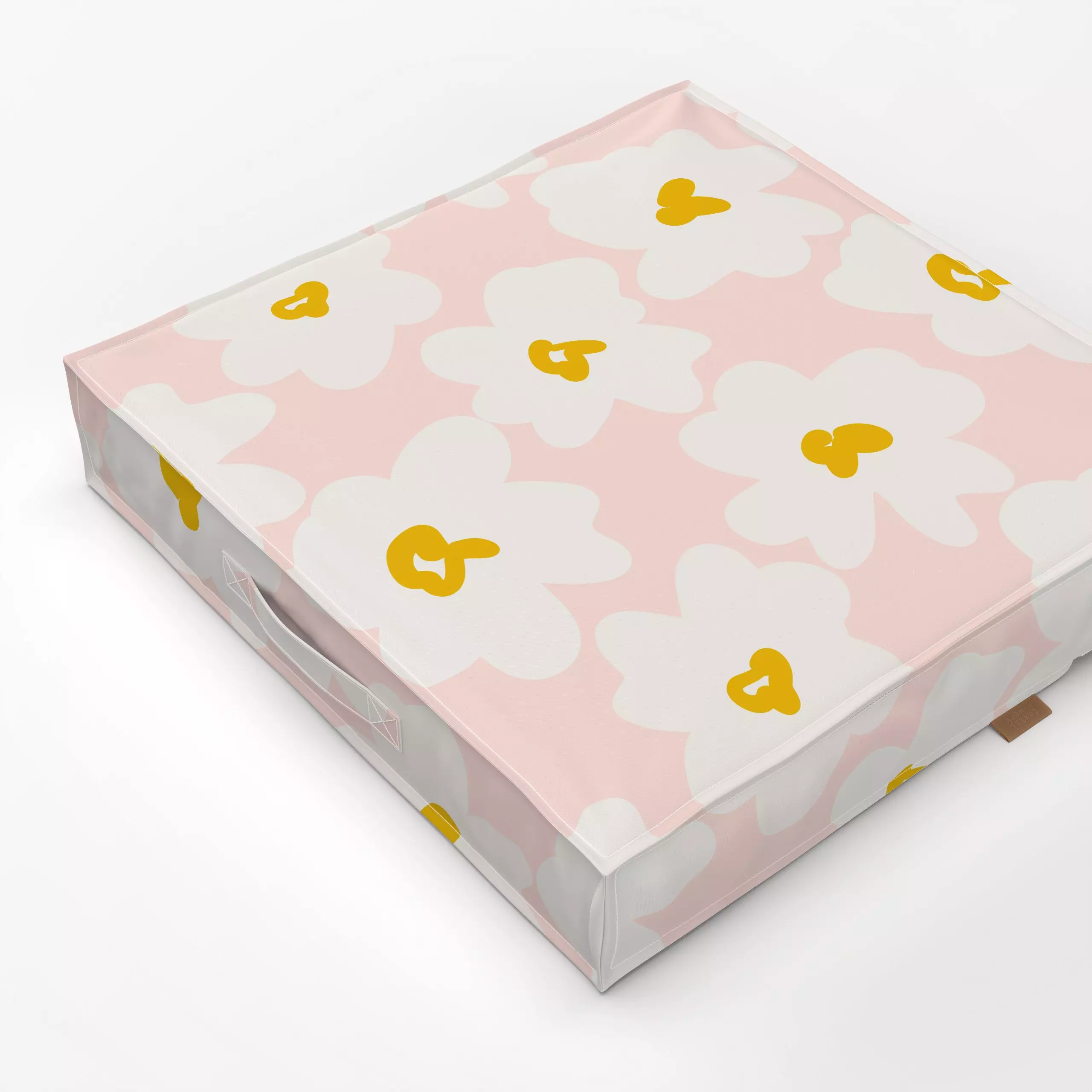 Bodenkissen Gänseblümchen Modern Rosa - Blumen & Florales, Sommer - von „Uta Naumann"; boho, abstrakt, skandinavisch, Blumen...