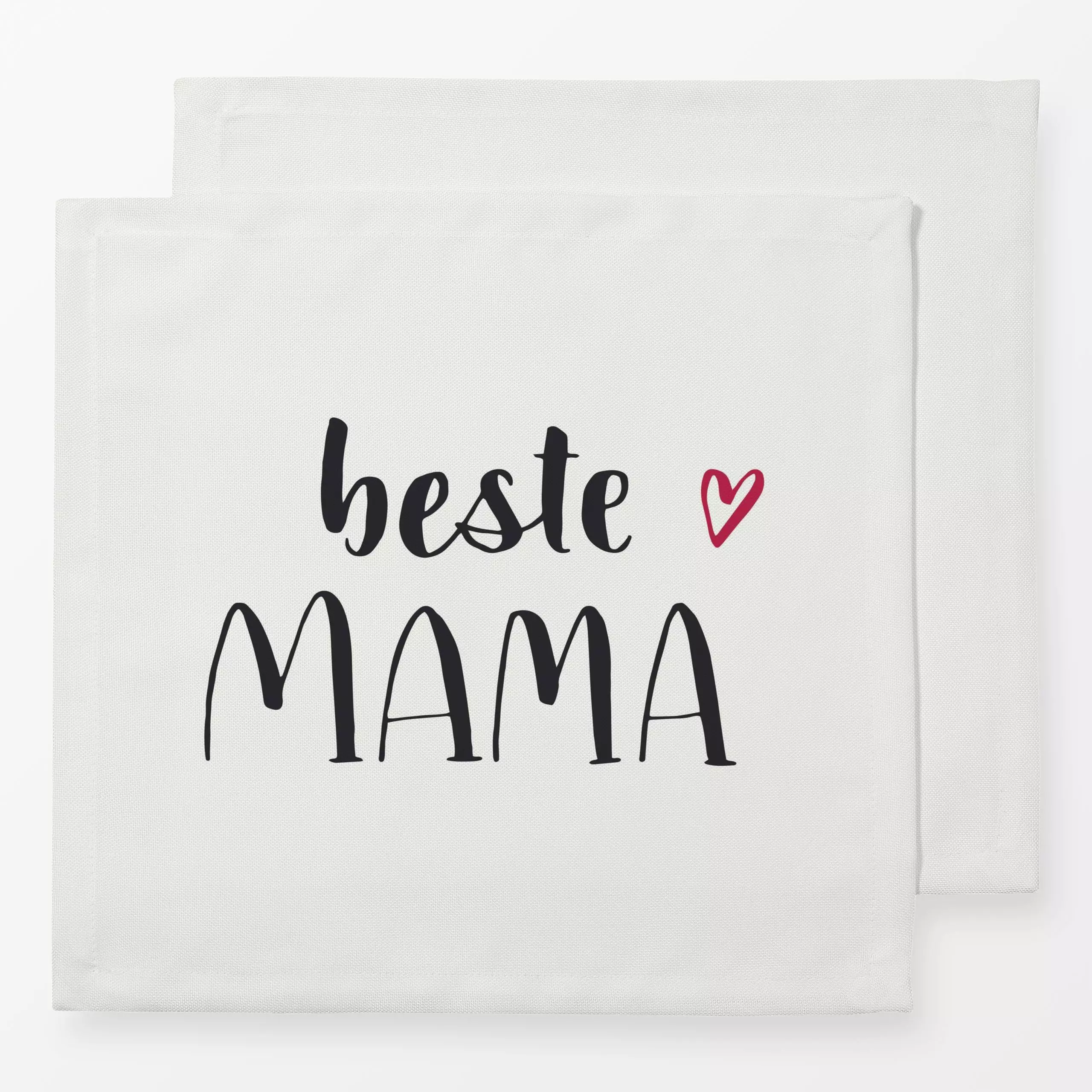 Servietten Beste Mama offwhite - Liebe, Romantik & Pride, Sprüche & Schriftzüge - von „Katrin Graff"; Geburtstag, Muttertag,...