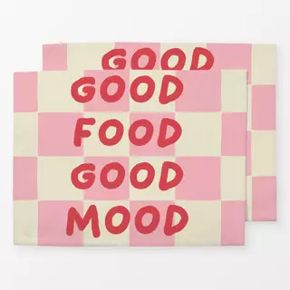 Tischset Good Food Good Mood kariert