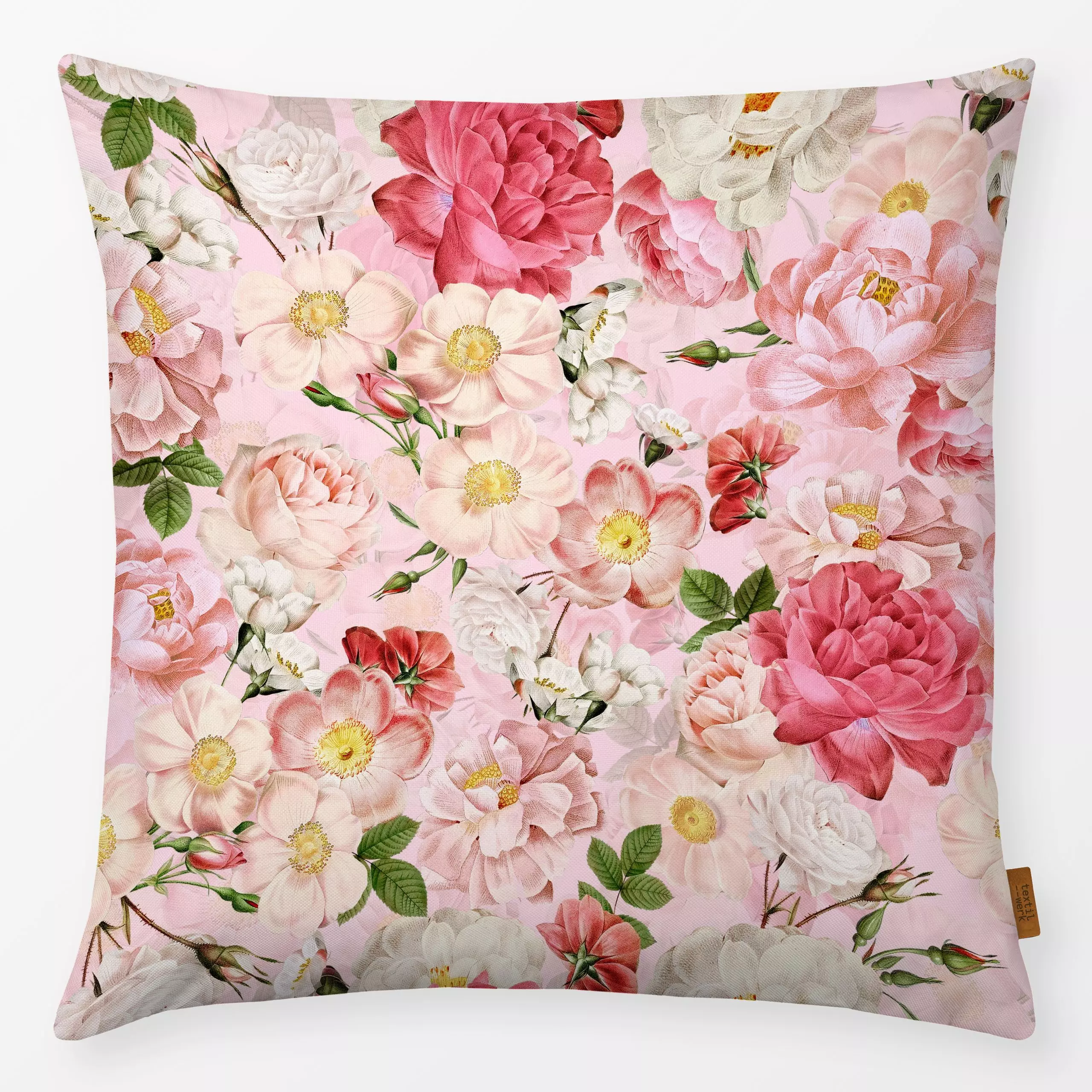 Kissen Redouté Rosen Garten 8 - Blumen & Florales, Retro & Vintage - von „Uta Naumann"; Blumen, Rosen, Garten, Botanisch, fl...