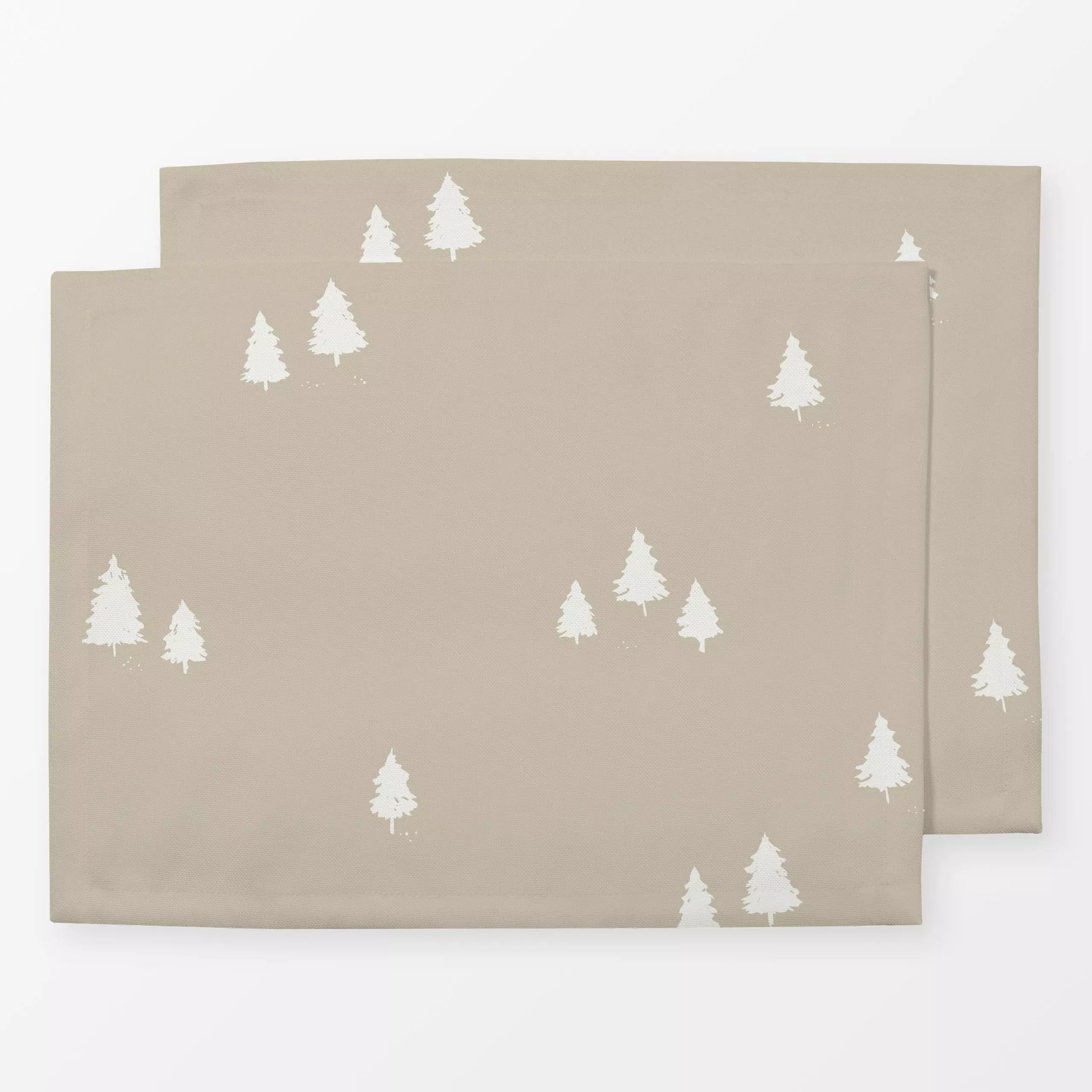 Tischset Wintertrees light fog - Herbst, Natur & Landschaft, Pflanzen & Botanik - von „Katrin Graff"; Wald, Tannenbaum, Weih...