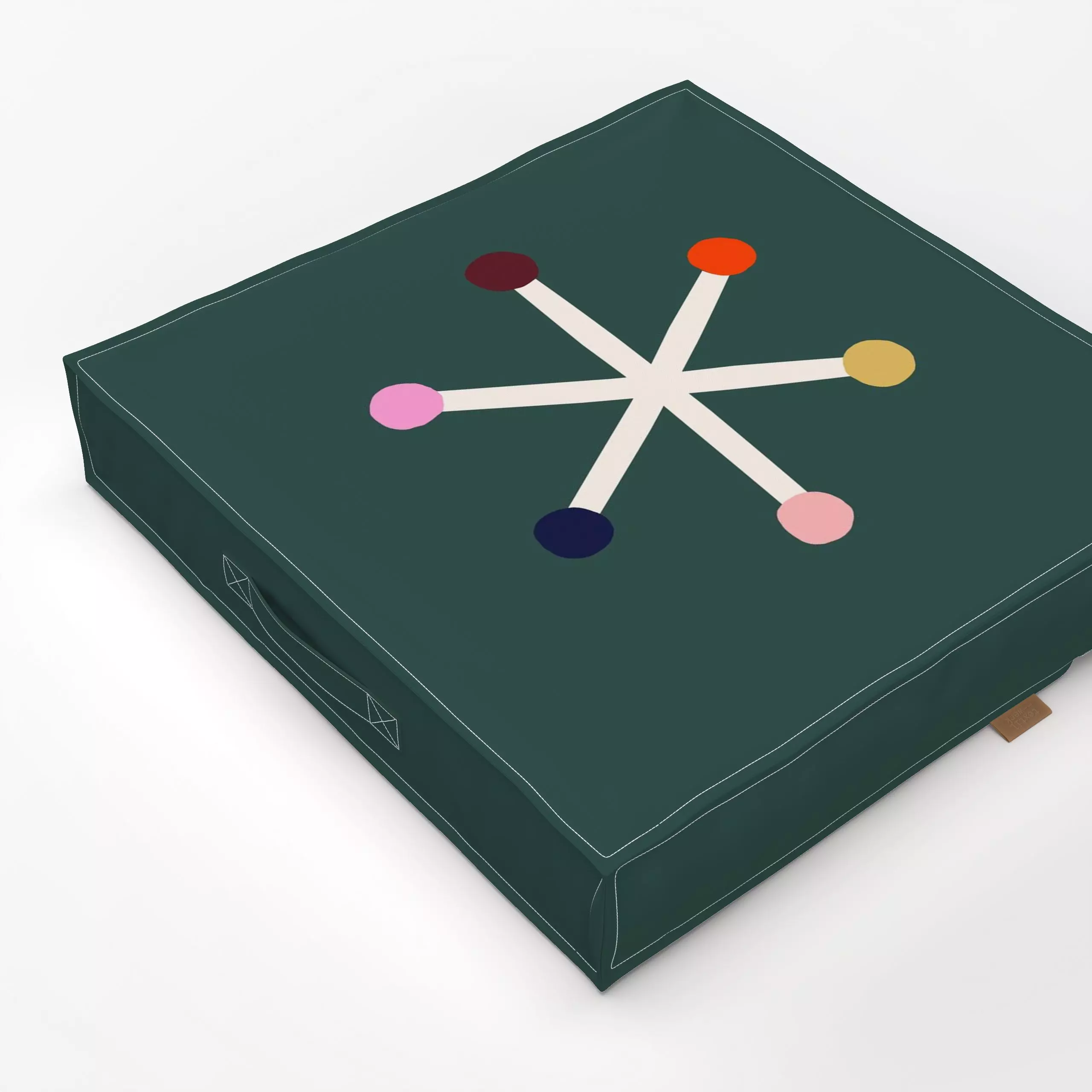 Bodenkissen Schneeflocke - Weihnachten, Winter, Symbole & Muster - von „Maren Gross "; abstrakt, Schneeflocken, Sterne, Weih...