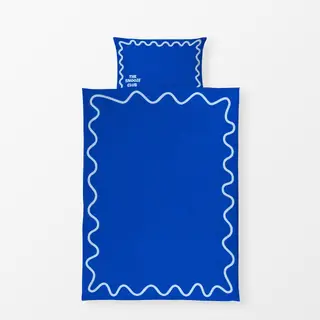 Bettwäsche Wellenrand Blau