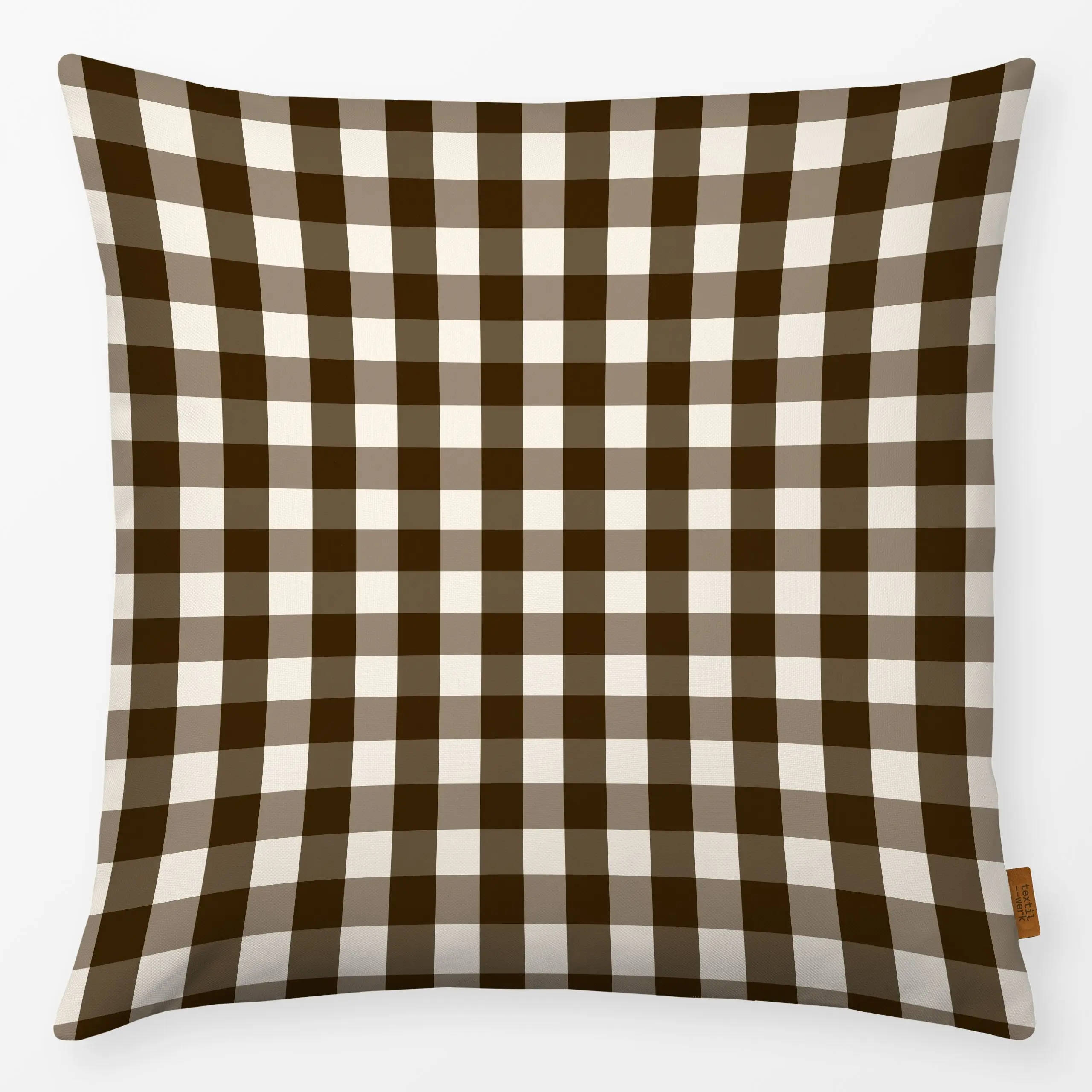 Kissen Gingham soft brown - Weihnachten, Winter, Symbole & Muster - von „Fjord Studio"; Weihnachten, Braunschweig, Winter, l...
