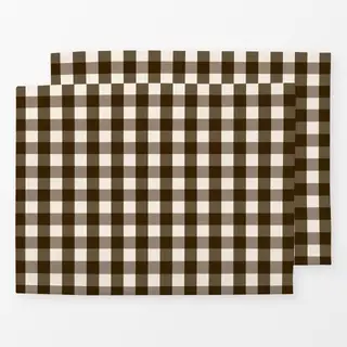 Tischset Gingham soft brown