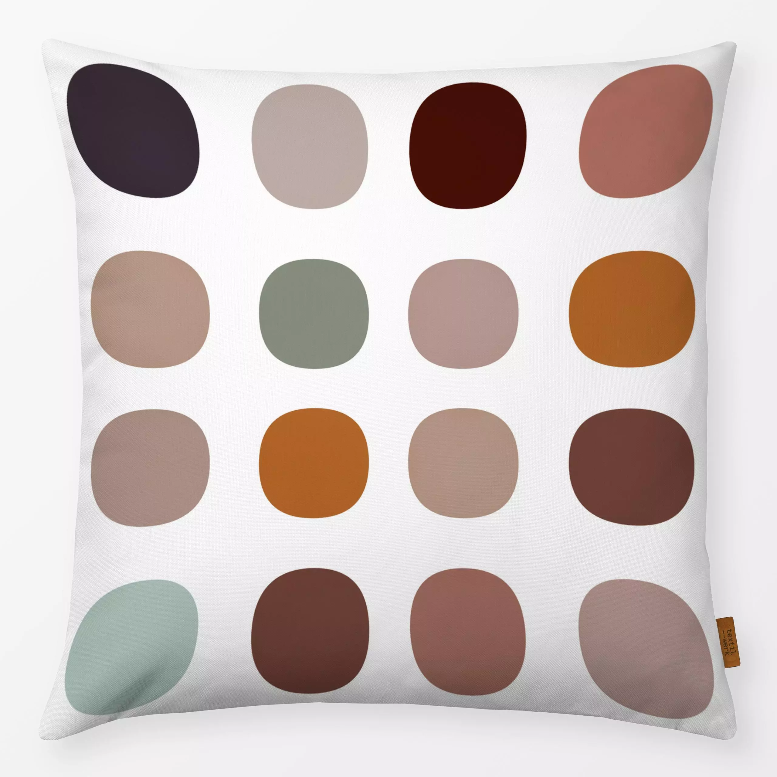 Kissen Izzi Dots Punkte 3 - Symbole & Muster - von „Monika Strigel"; Muster, Punkte, beige, Dots, Grafik, Scandi, gepunktet,...
