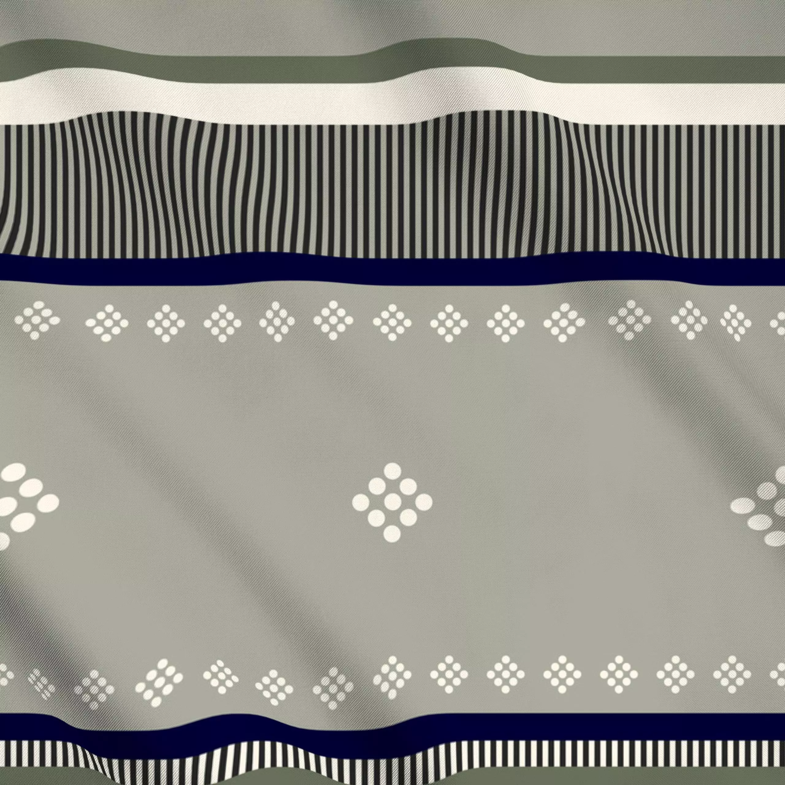 Meterware Mediterran green grey Boldness - Symbole & Muster - von „Eda Şahin"; Linien, Streifen, mediterran, Ethno, traditio...