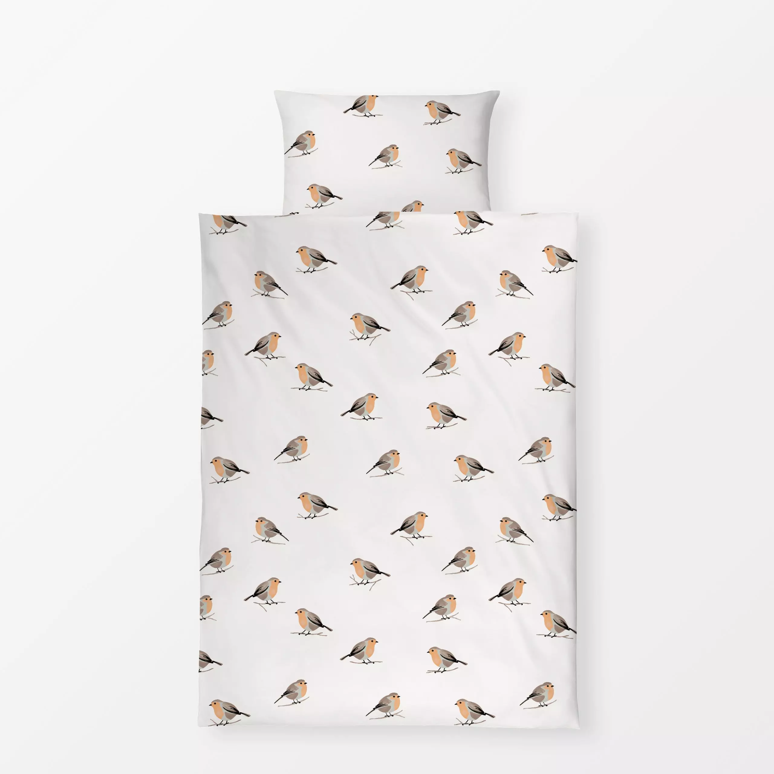 Bettwäsche Vögelchen - Tiere, Anlässe, Ostern - von „Studio Kesse"; Hygge, Vogel, Meerestiere, Rotkehlchen, Weihnachten, Win...