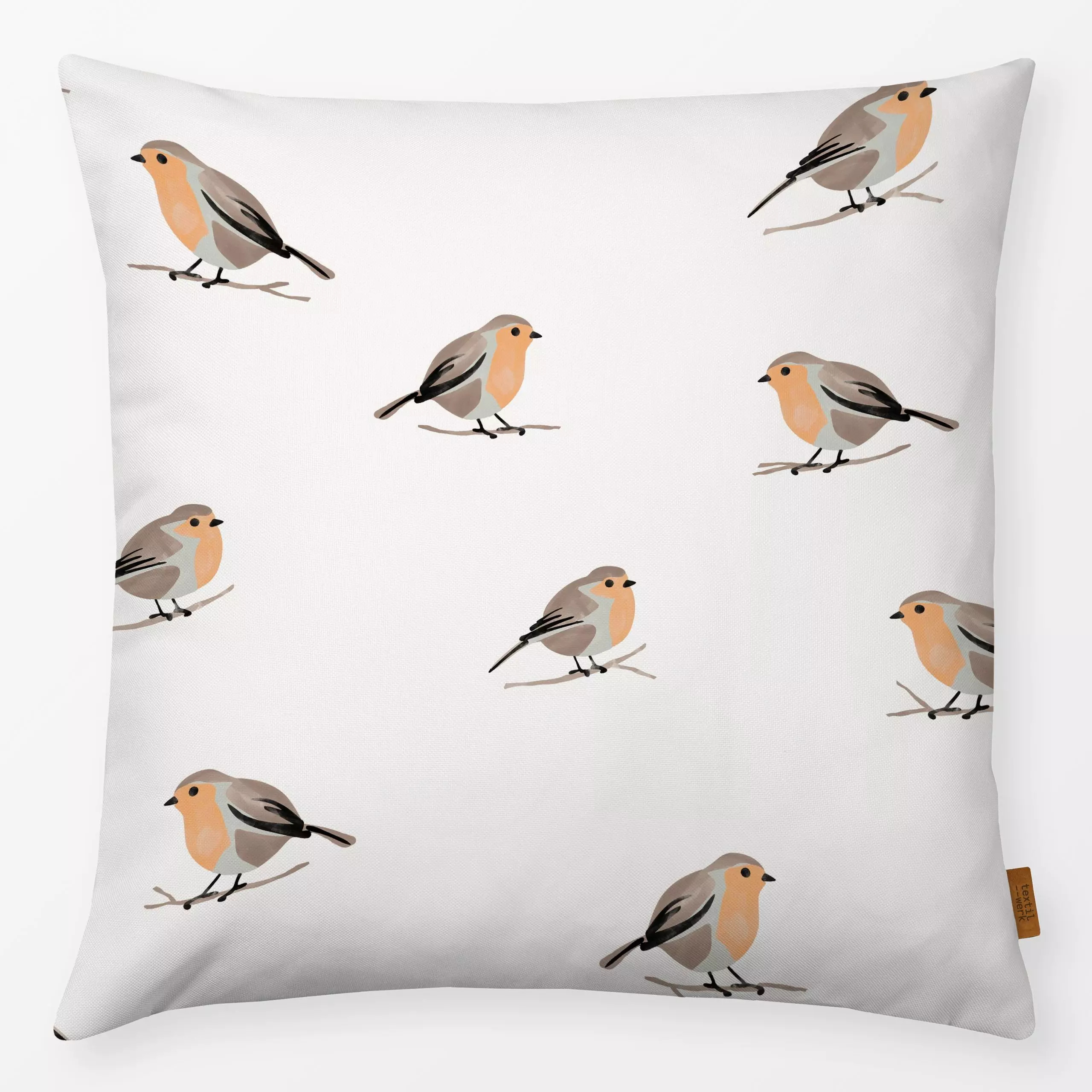 Kissen Vögelchen - Tiere, Anlässe, Ostern - von „Studio Kesse"; Hygge, Vogel, Meerestiere, Rotkehlchen, Weihnachten, Winter,...