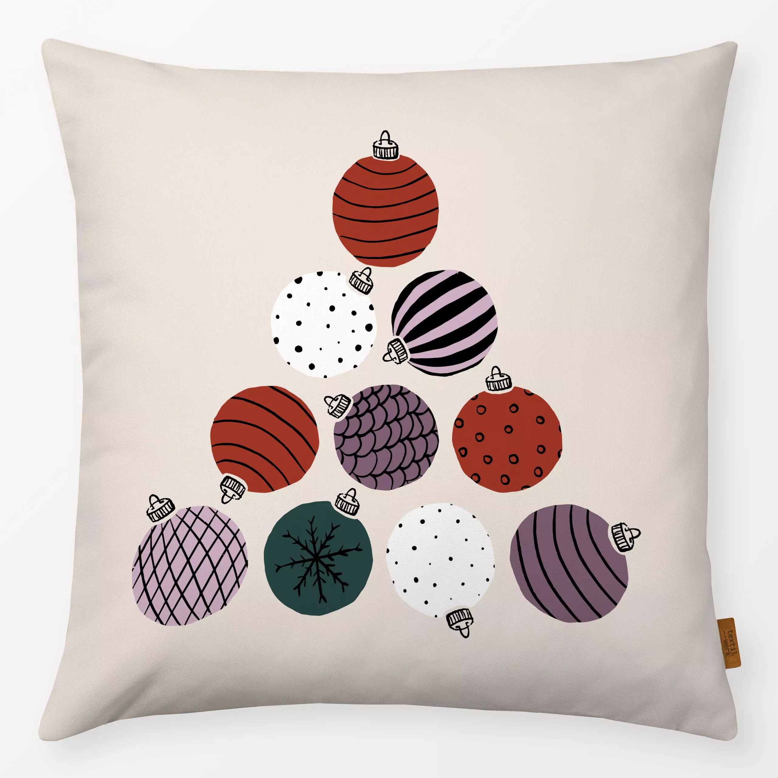 Kissen XMAS | Kugelbaum - Weihnachten, Symbole & Muster - von „moDeern Design Studio"; Tannenbaum, Weihnachtsbaum, Weihnacht...