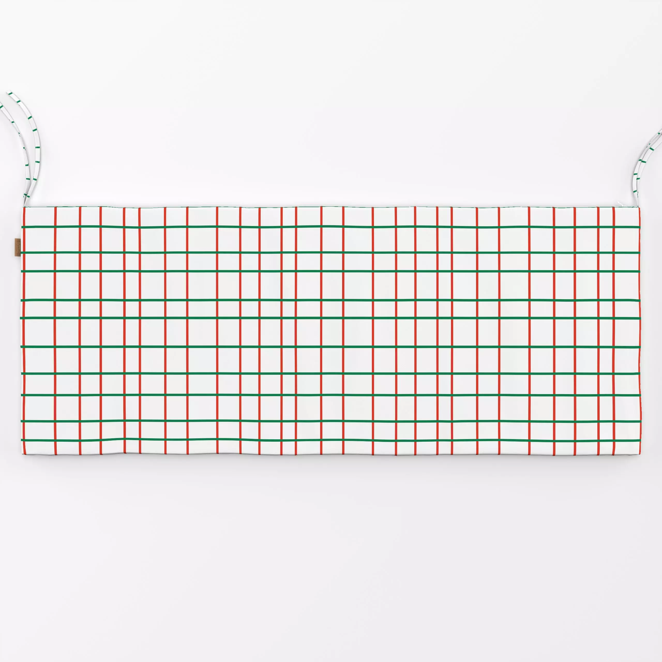 Bankauflage Cucina de la Mama - Symbole & Muster - von „Lisa Jasmin Bauer"; grid, rot, Italien, gruen