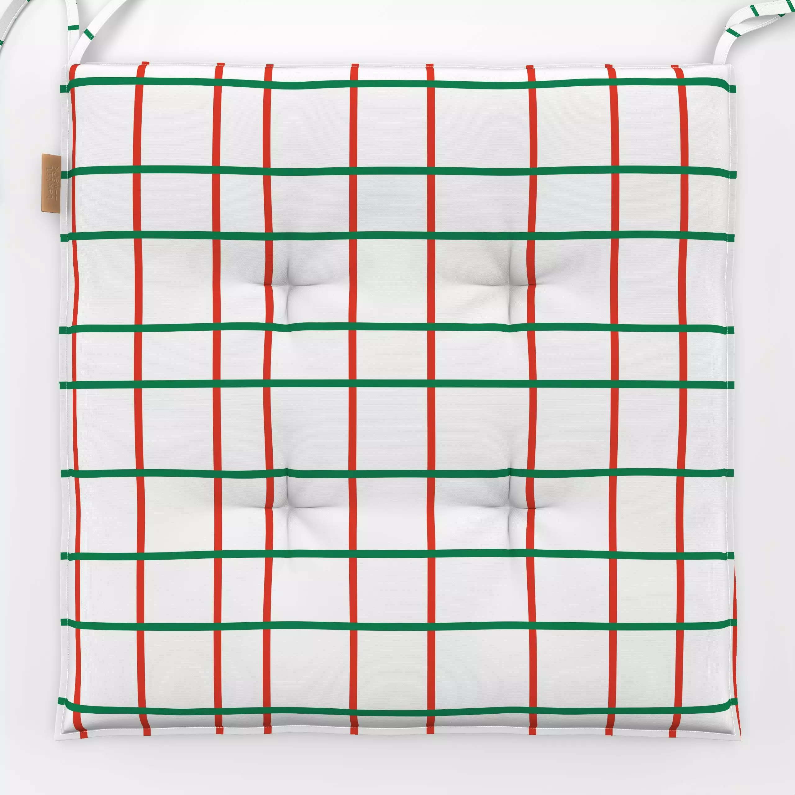 Sitzkissen Cucina de la Mama - Symbole & Muster - von „Lisa Jasmin Bauer"; grid, rot, Italien, gruen