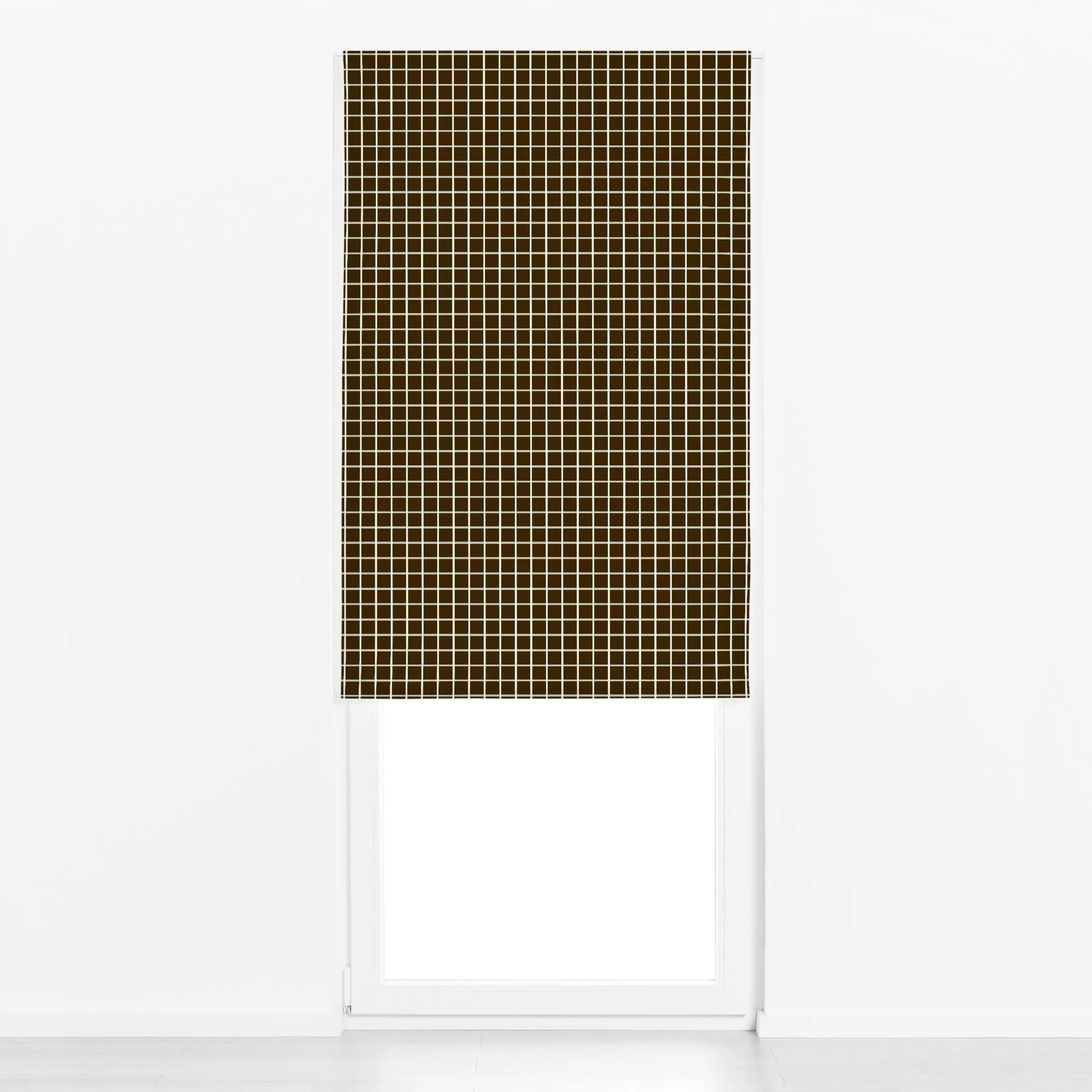 Raffrollo Calm Christmas grid soft brown - Weihnachten, Winter, Symbole & Muster - von „Fjord Studio"; Weihnachten, trend, k...