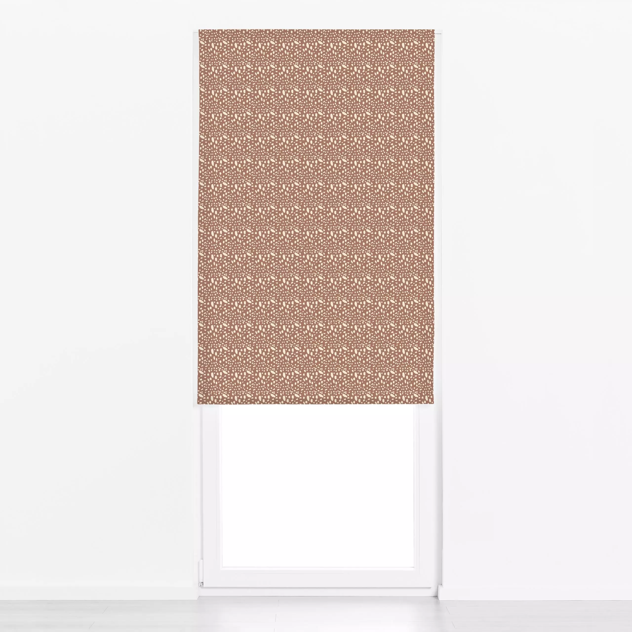 Raffrollo Mocha Mousse Dots - Symbole & Muster - von „Patries Elisabeth"; minimal, beige, modern, Dots, gepunktet, braun, fl...