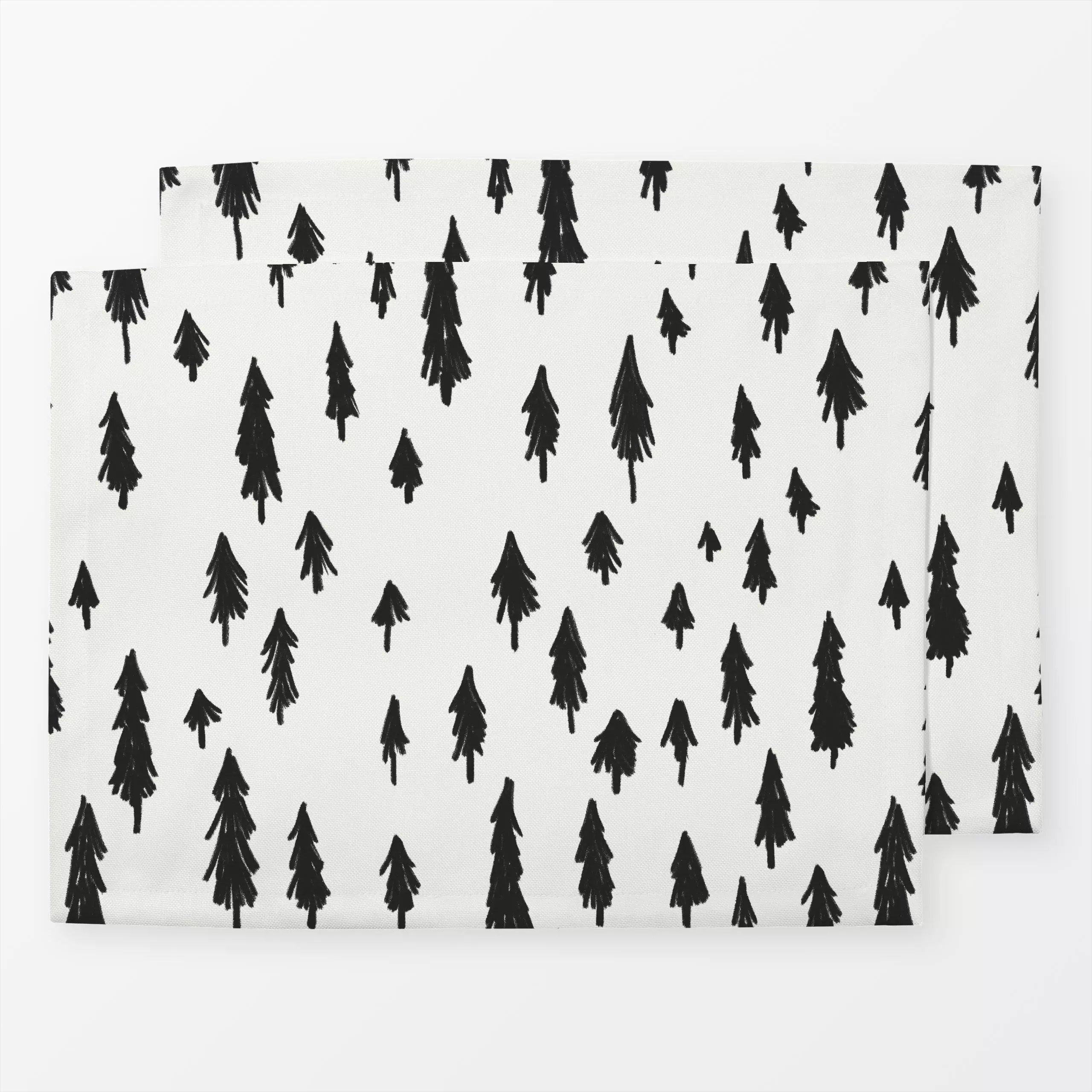 Tischset Tannen grau - Weihnachten, Winter - von „Jana Driver"; Tanne, Wald, Tannenbaum, Weihnachten, Winter