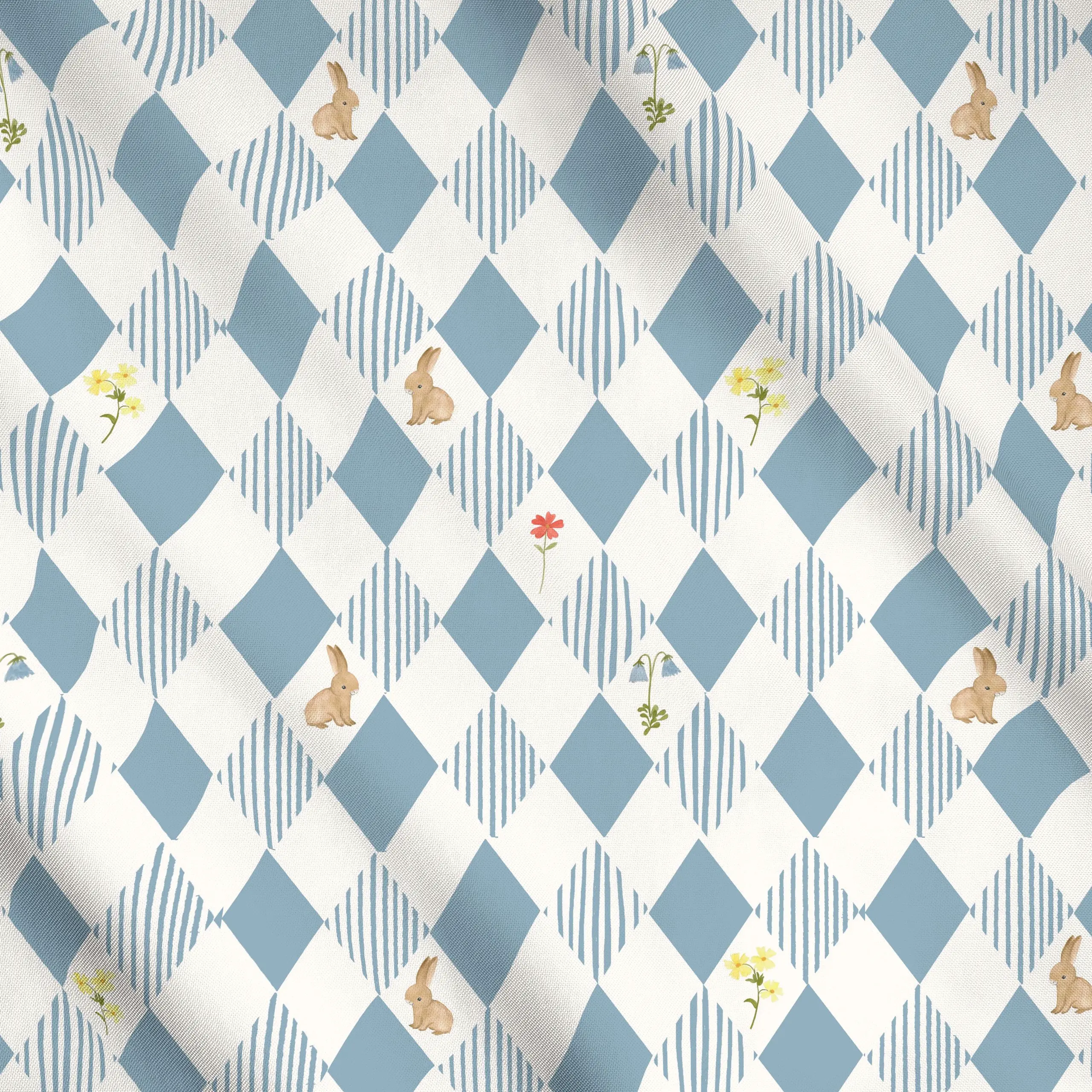 Meterware Springtime Diamonds, Blumen, fürs Kinderzimmer, Ostern, von Anna Petersen