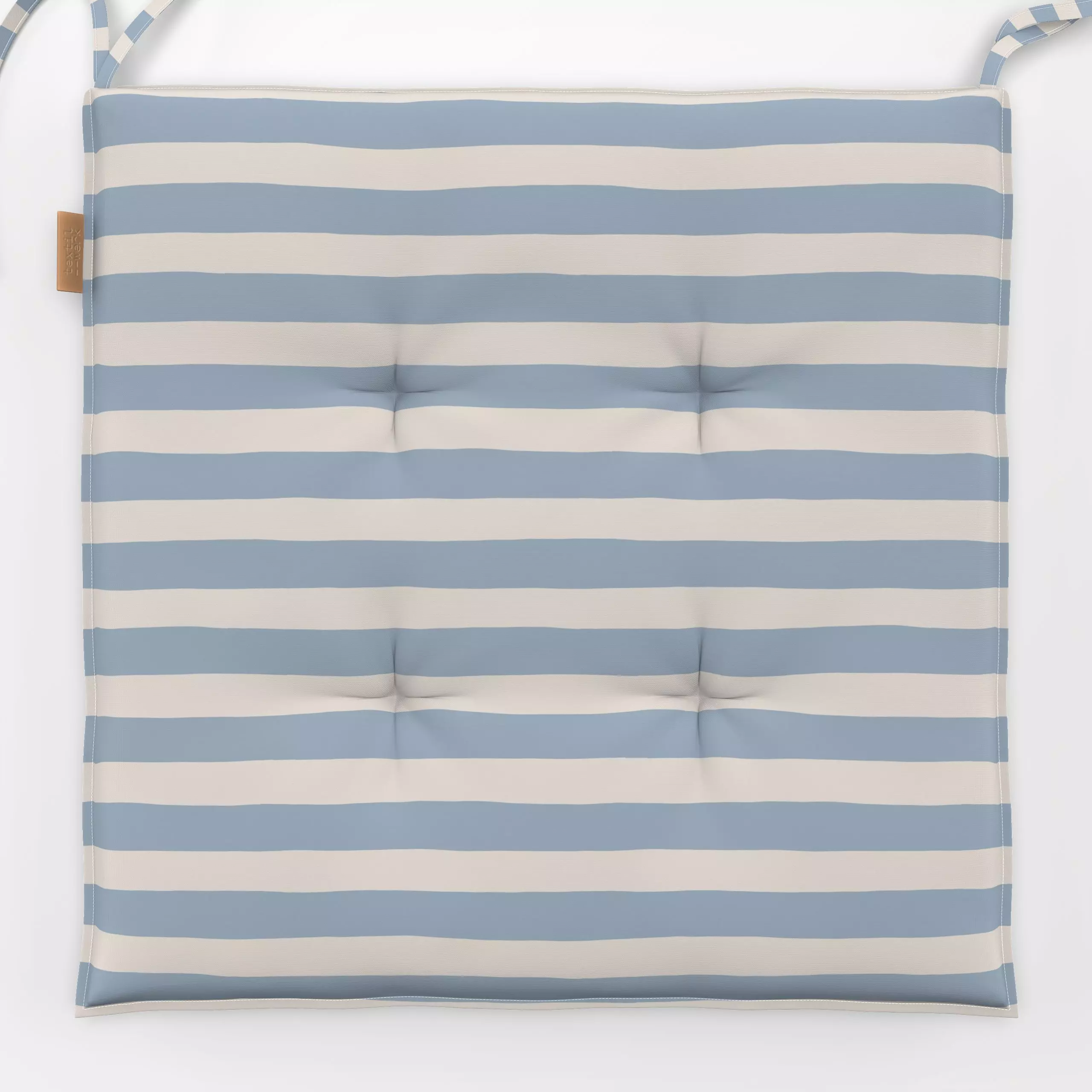 Sitzkissen Streifen Hellblau Creme - Symbole & Muster - von „Studio Kesse"; Linien, Streifen, Hygge, Cozy, landhaus, Herbstd...