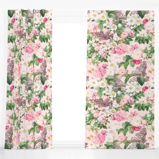 Dekovorhang Üppiger Sommer Blumengarten