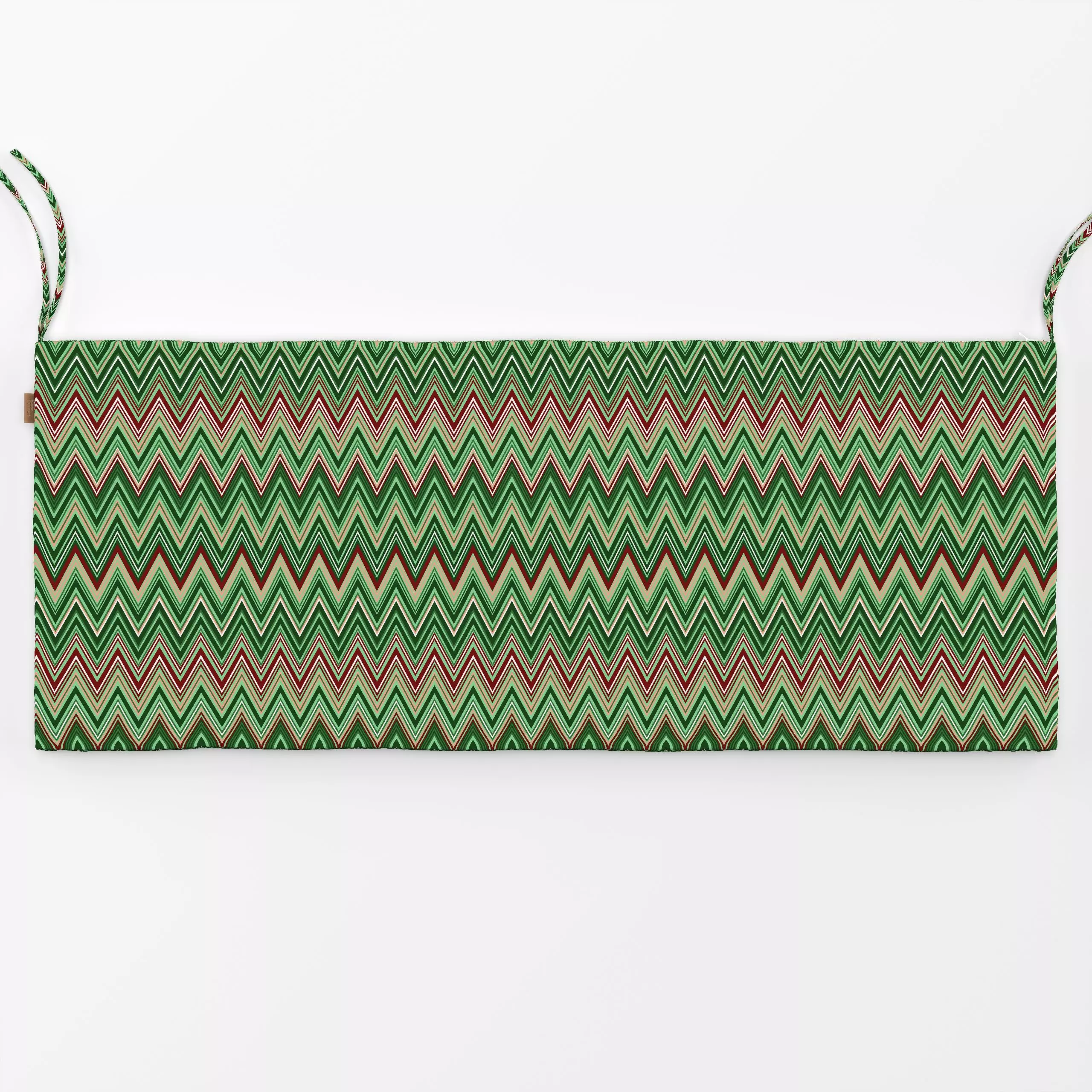 Bankauflage Chevron Grün - Symbole & Muster - von „Studio Kesse x sweetlivinginterior"; boho, Streifen, Zickzack, Chevron, S...