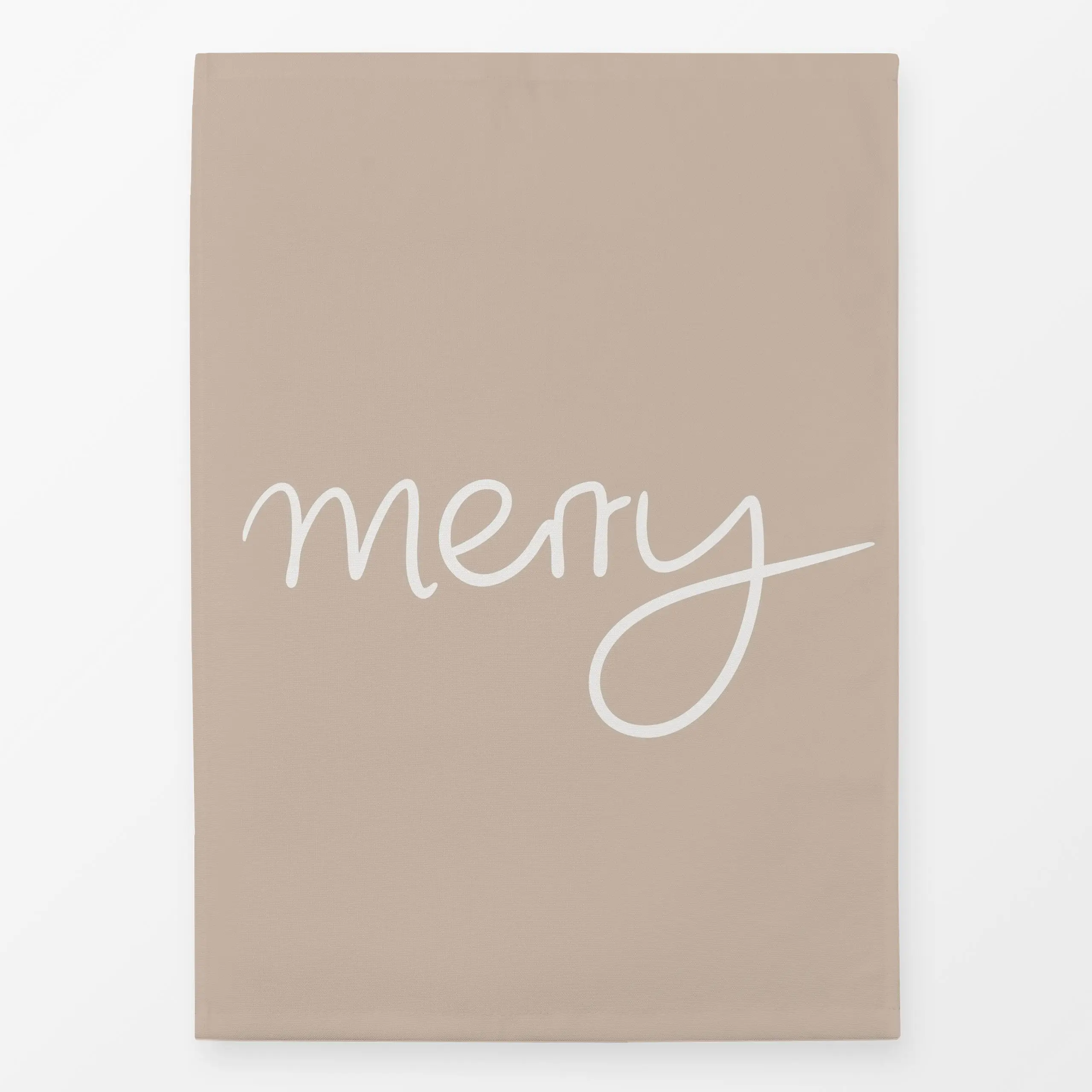 Geschirrtücher Merry sand beige - Sprüche & Schriftzüge, Weihnachten, Winter - von „Karen Menzenbach"; Merry Christmas, Weih...