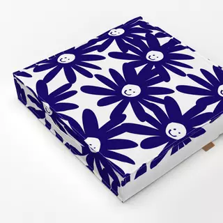 Bodenkissen Happy Flowers blau