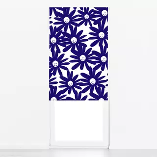 Raffrollo Happy Flowers blau