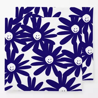 Servietten Happy Flowers blau