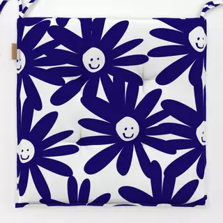 Sitzkissen Happy Flowers blau