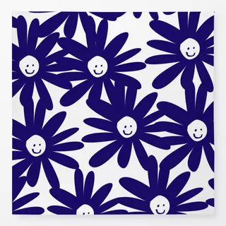 Tischdecke Happy Flowers blau