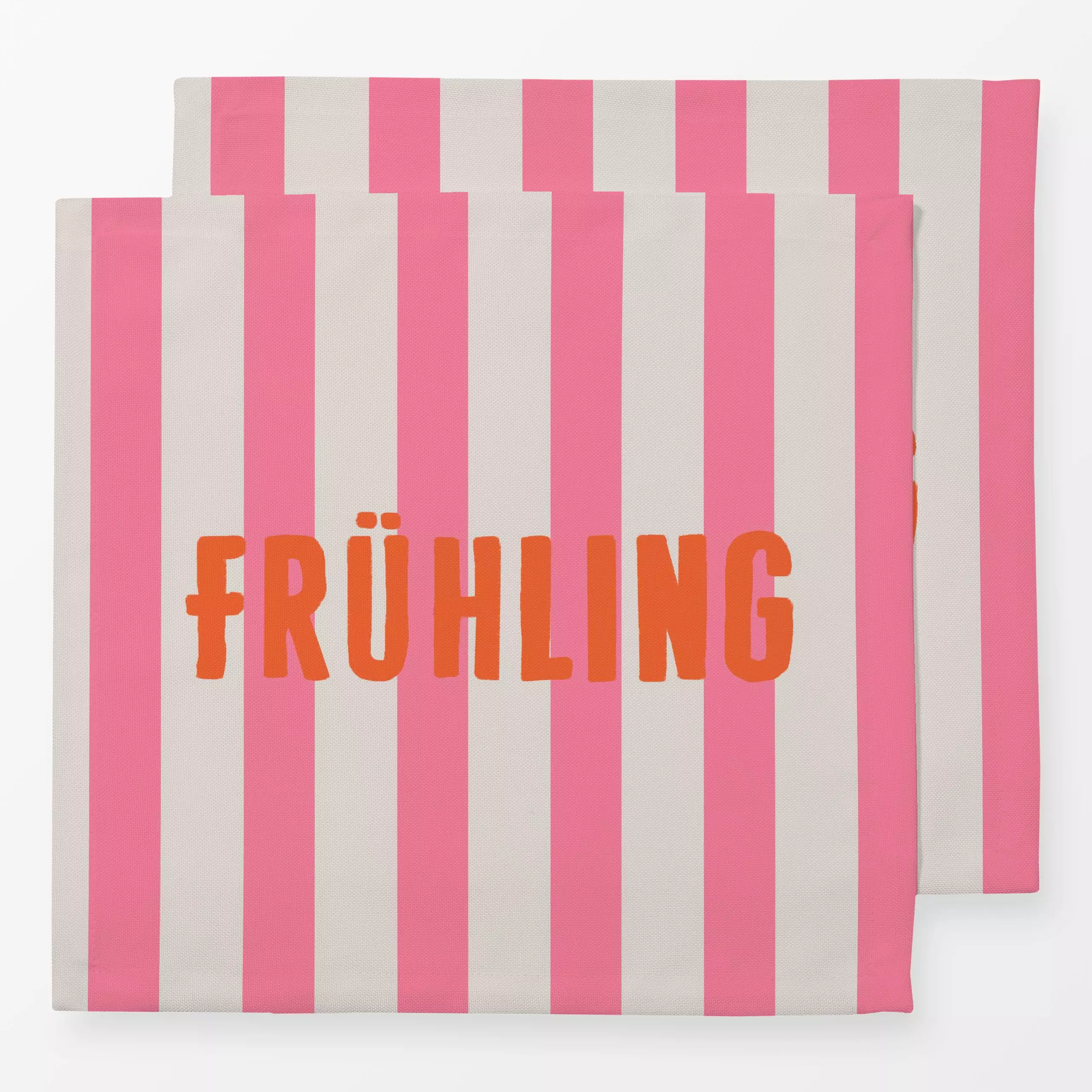 Servietten Frühling Auf Streifen Pink - Frühling, Sprüche & Schriftzüge, Symbole & Muster, Ostern - von „Alisa Knöß"; Streif...