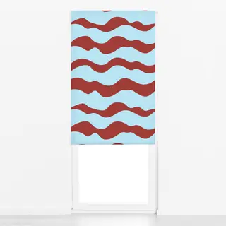 Raffrollo breite bordeaux-blaue Streifen