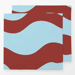 Servietten breite bordeaux-blaue Streifen