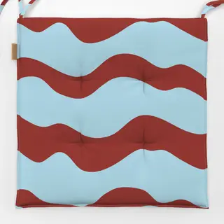 Sitzkissen breite bordeaux-blaue Streifen