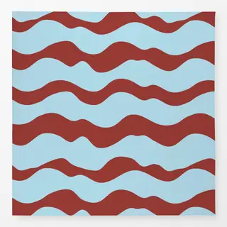 Tischdecke breite bordeaux-blaue Streifen