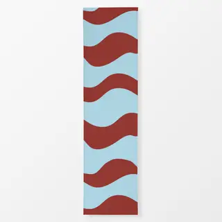 Tischläufer breite bordeaux-blaue Streifen