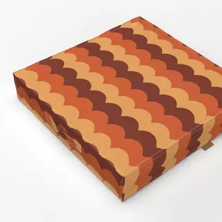 Bodenkissen Herbst Retro Wellen Rot