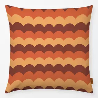 Kissen Herbst Retro Wellen Rot