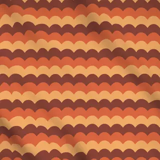 Meterware Herbst Retro Wellen Rot