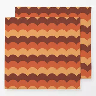 Servietten Herbst Retro Wellen Rot