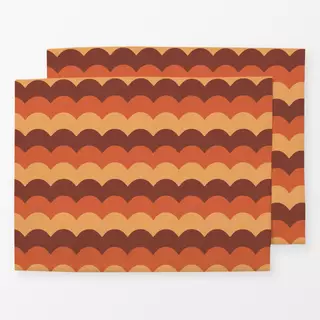 Tischset Herbst Retro Wellen Rot